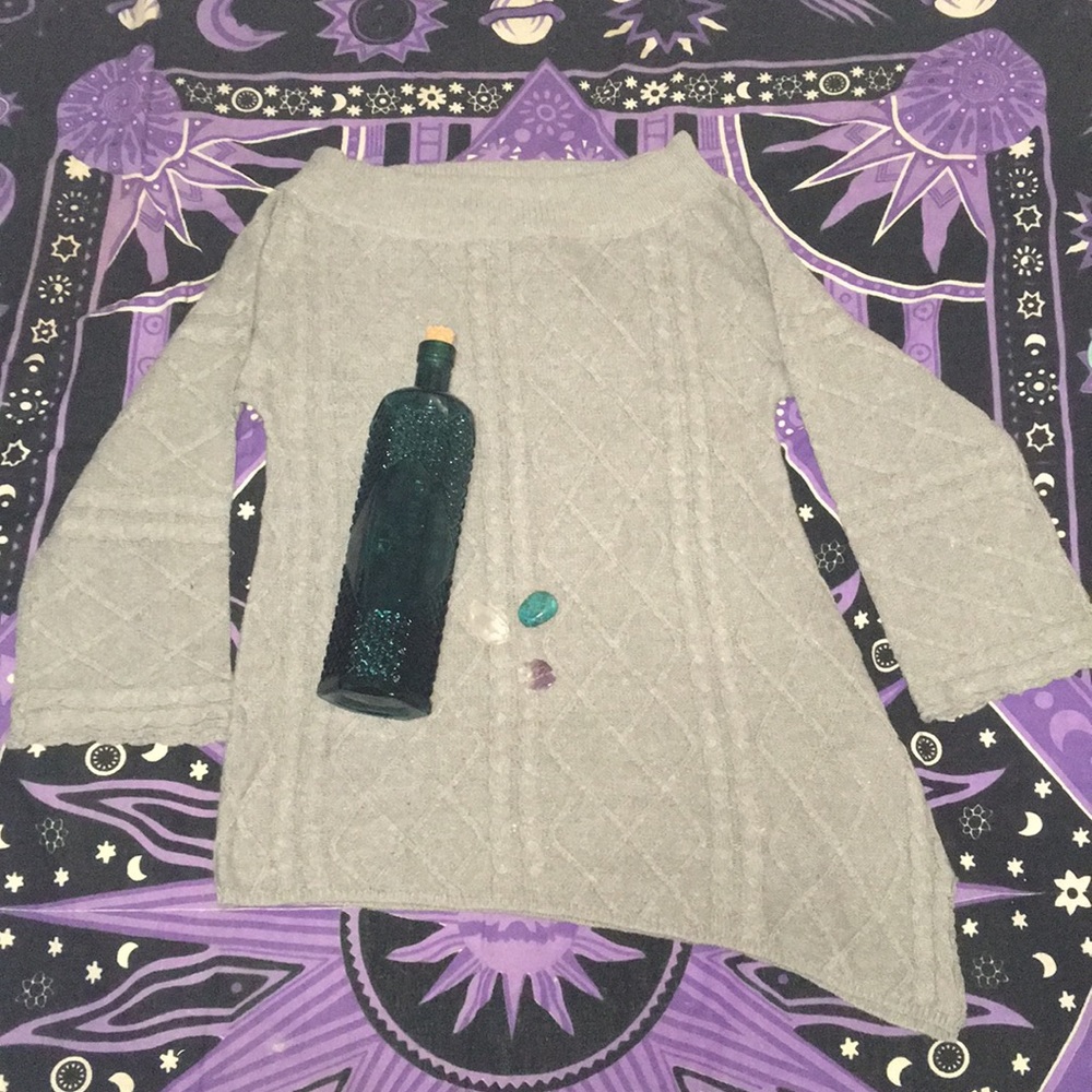 Military Hippie off the shoulder sweater